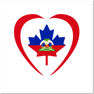 Canadian Haitian Multinational Patriot Flag Series (Heart) Posters and Art